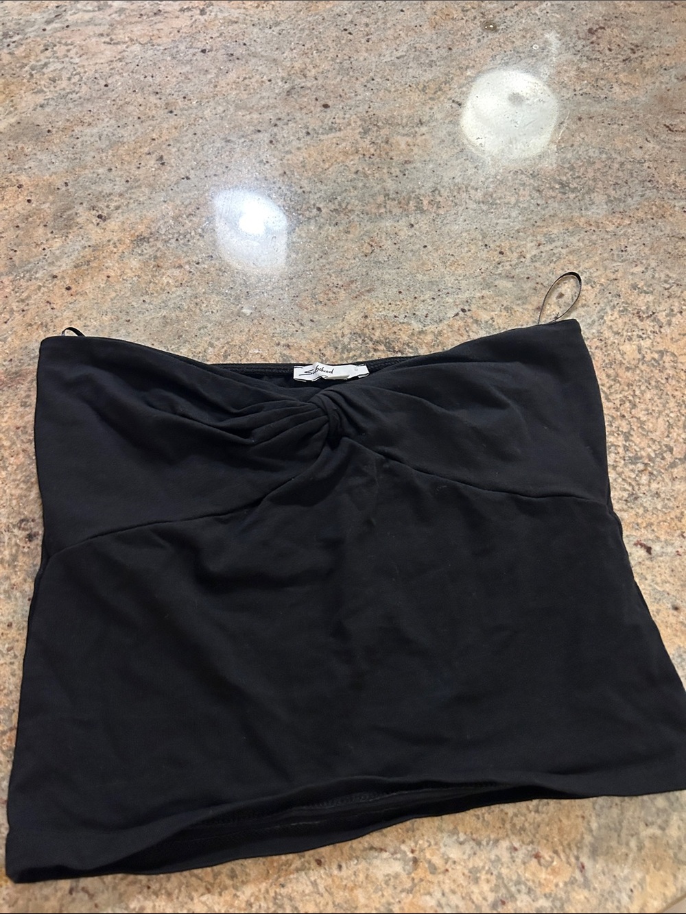 Black Twist-Front Women's Tube Top